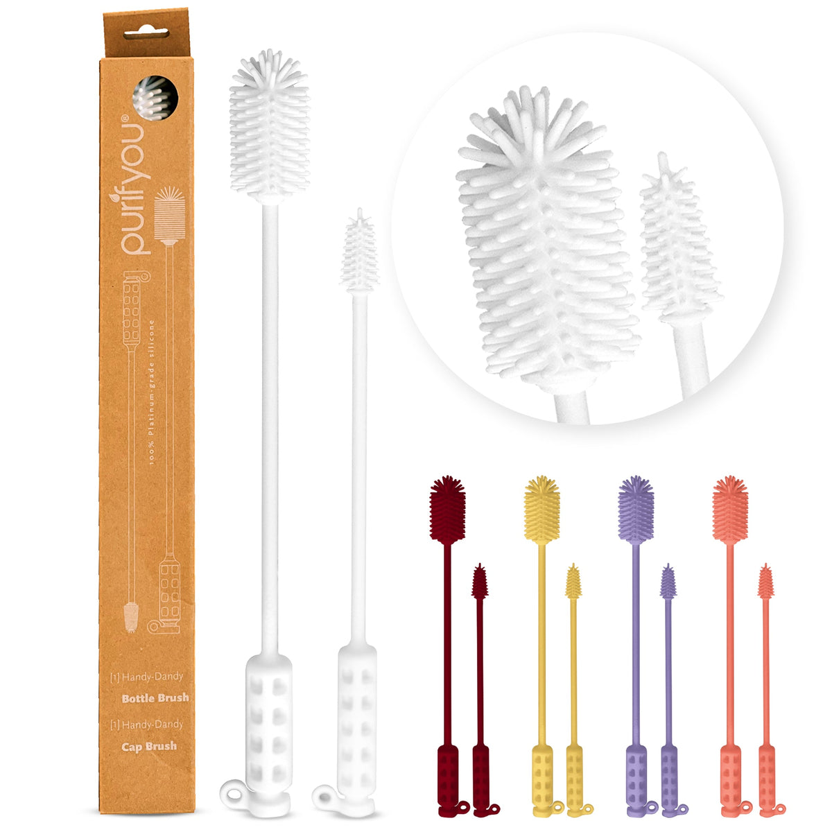 purifyou Reusable Silicone Bottle Brush (Set of 2) – Online Only