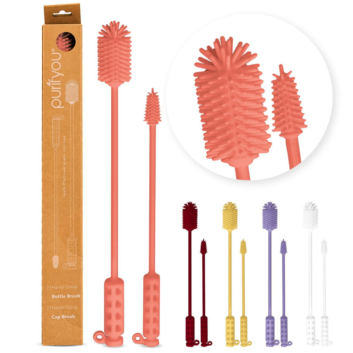 purifyou Reusable Silicone Bottle Brush (Set of 2) – Online Only