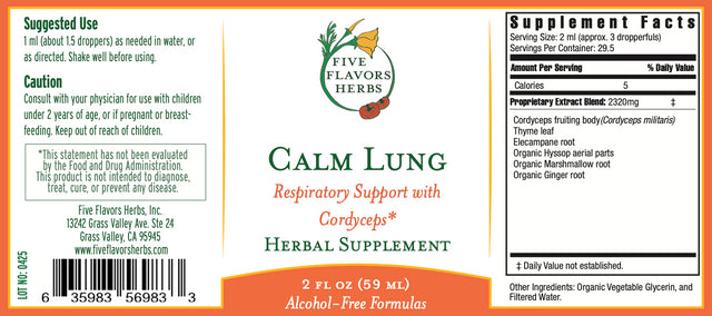 FFH: Calm Lung Alcohol-Free Formula (2 oz)