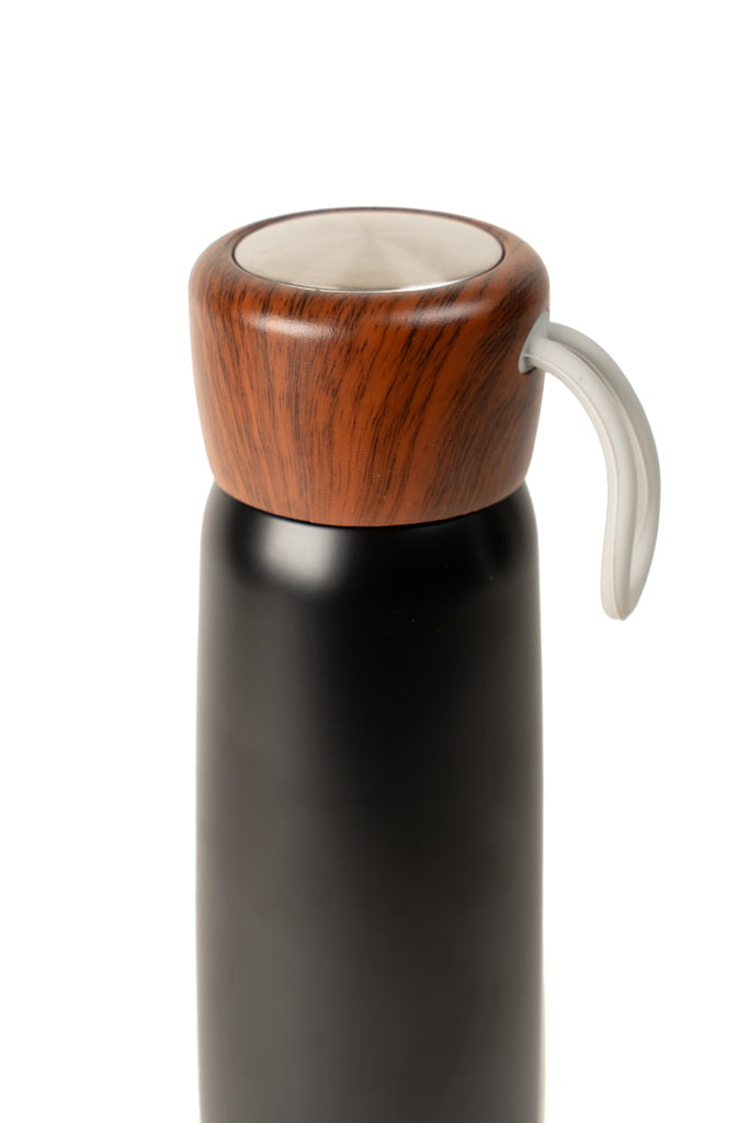 Black Insulated Tumbler With Wooden Lid – Online Only