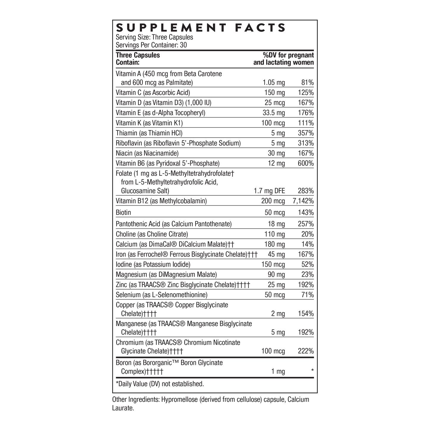Thorne: Basic Prenatal (90 capsules)