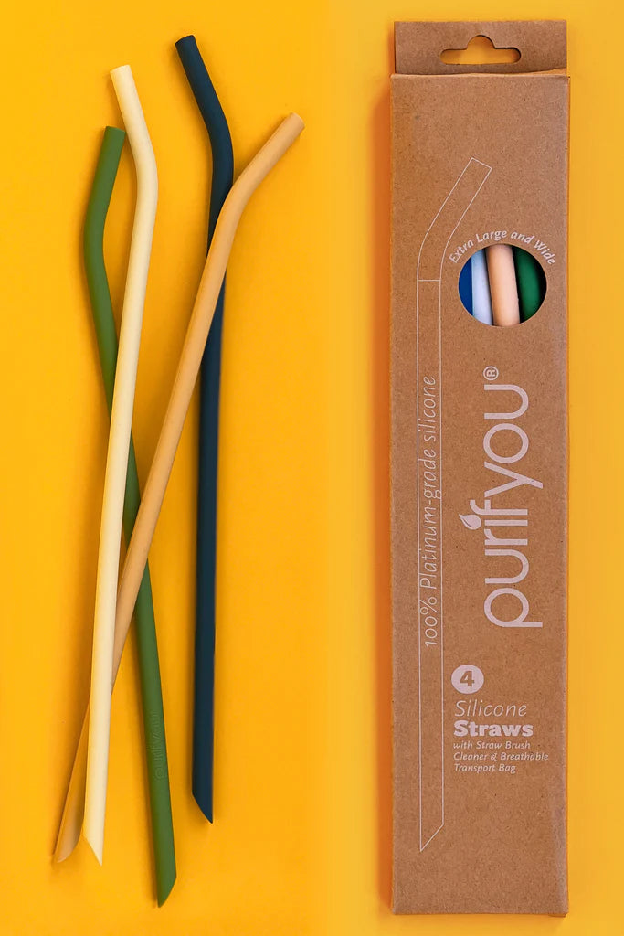 purifyou Reusable Silicone Straws - Long, Slender, & Kids Sizes, Eco-Friendly, BPA-Free, Durable & Flexible – Online Only
