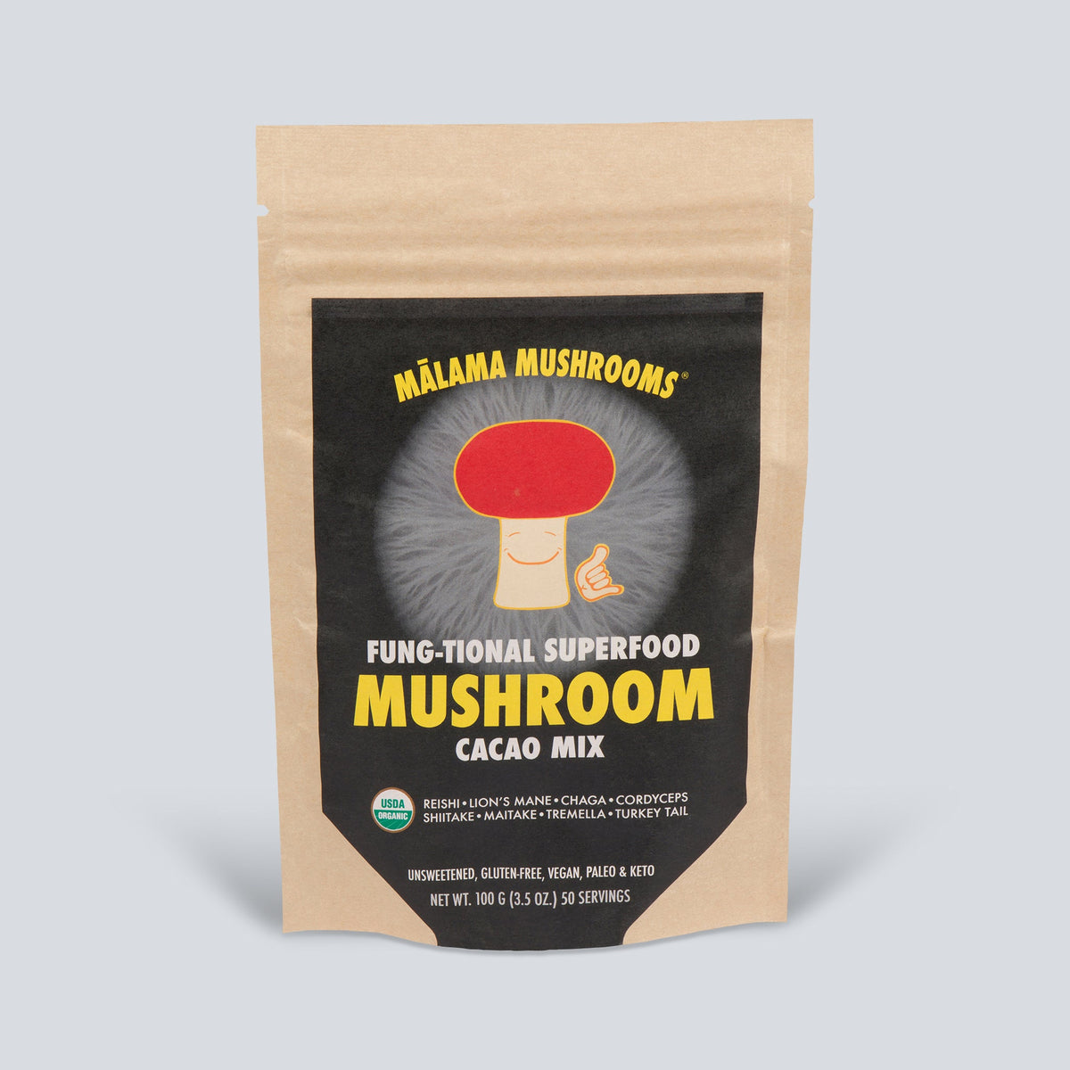 Mālama Mushrooms 8 Mushroom Superfood Cacao Mix 3.5 oz