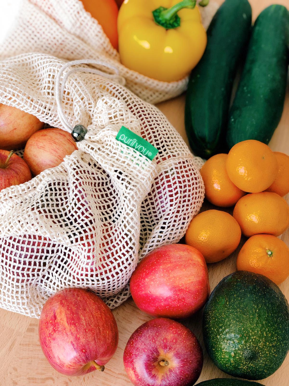 purifyou Reusable Cotton Mesh Bags (Set of 9) – Online Only