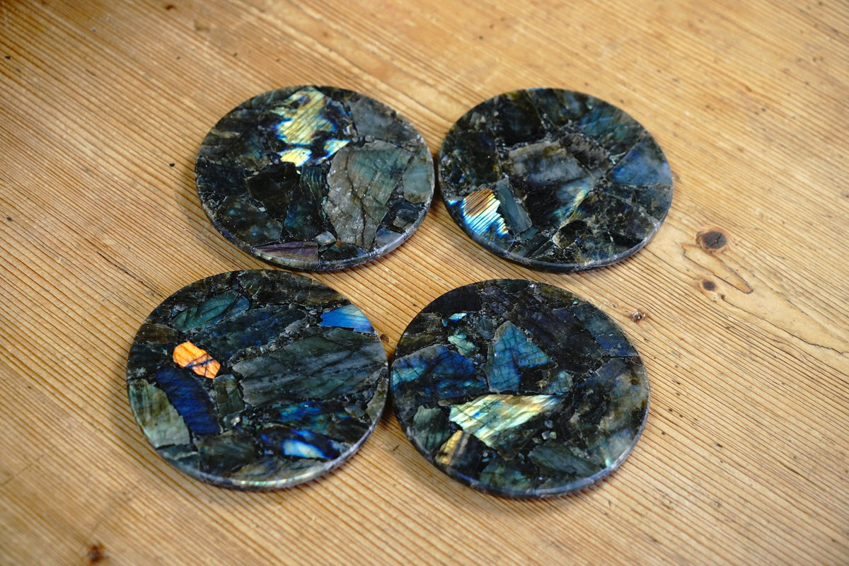 Round Labradorite Coasters – Online Only