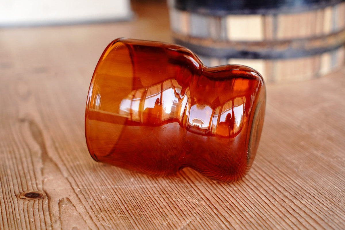 Vintage Inspired Double Tiered Orange Bubble Juice Glass – Online Only