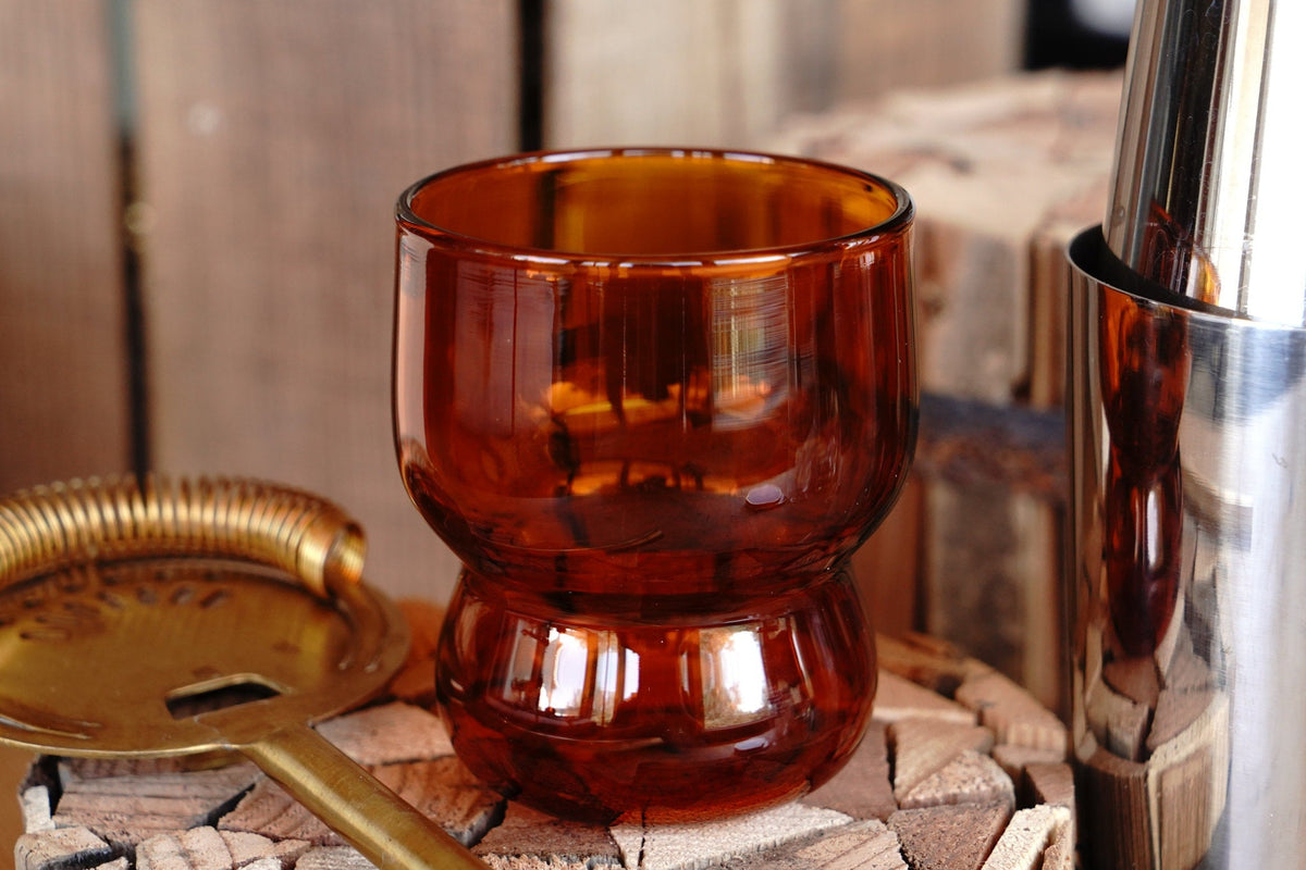 Vintage Inspired Double Tiered Orange Bubble Juice Glass – Online Only