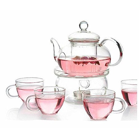 Teapot with infuser + warmer and 4 cups – Online Only