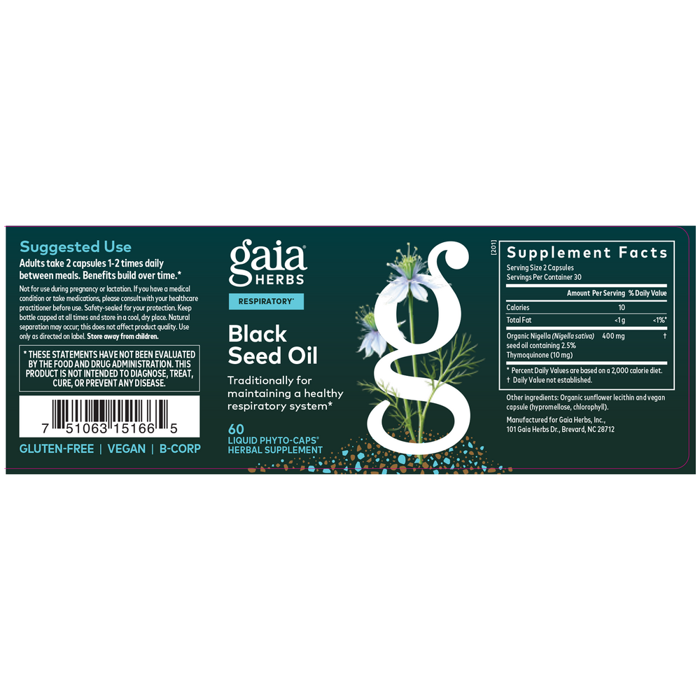 Gaia Herbs: Black Seed Oil