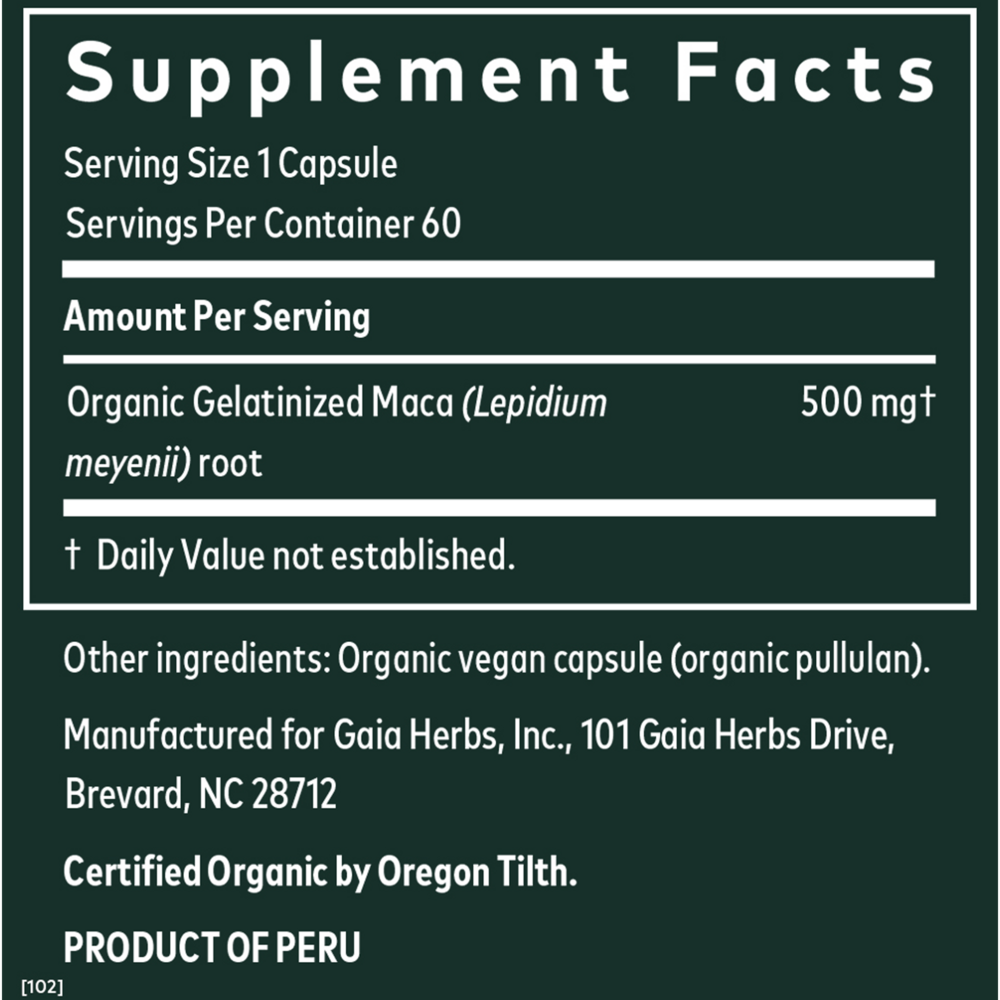 Gaia Herbs: Maca Root 500mg