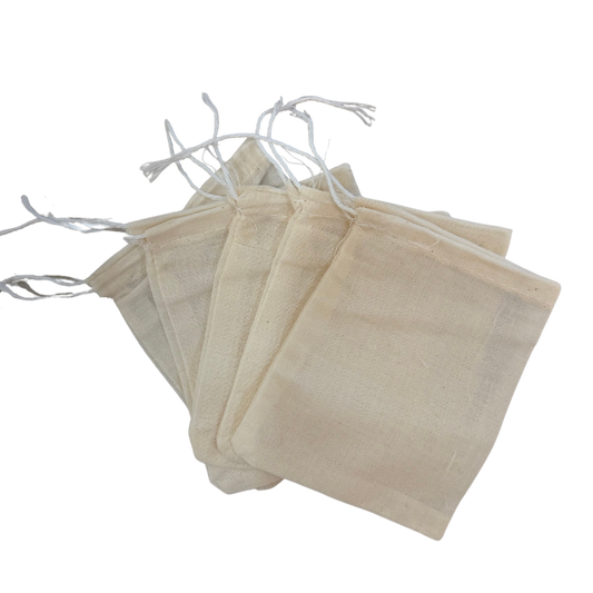 Reusable Tea Bags: Cotton Drawstring Bags