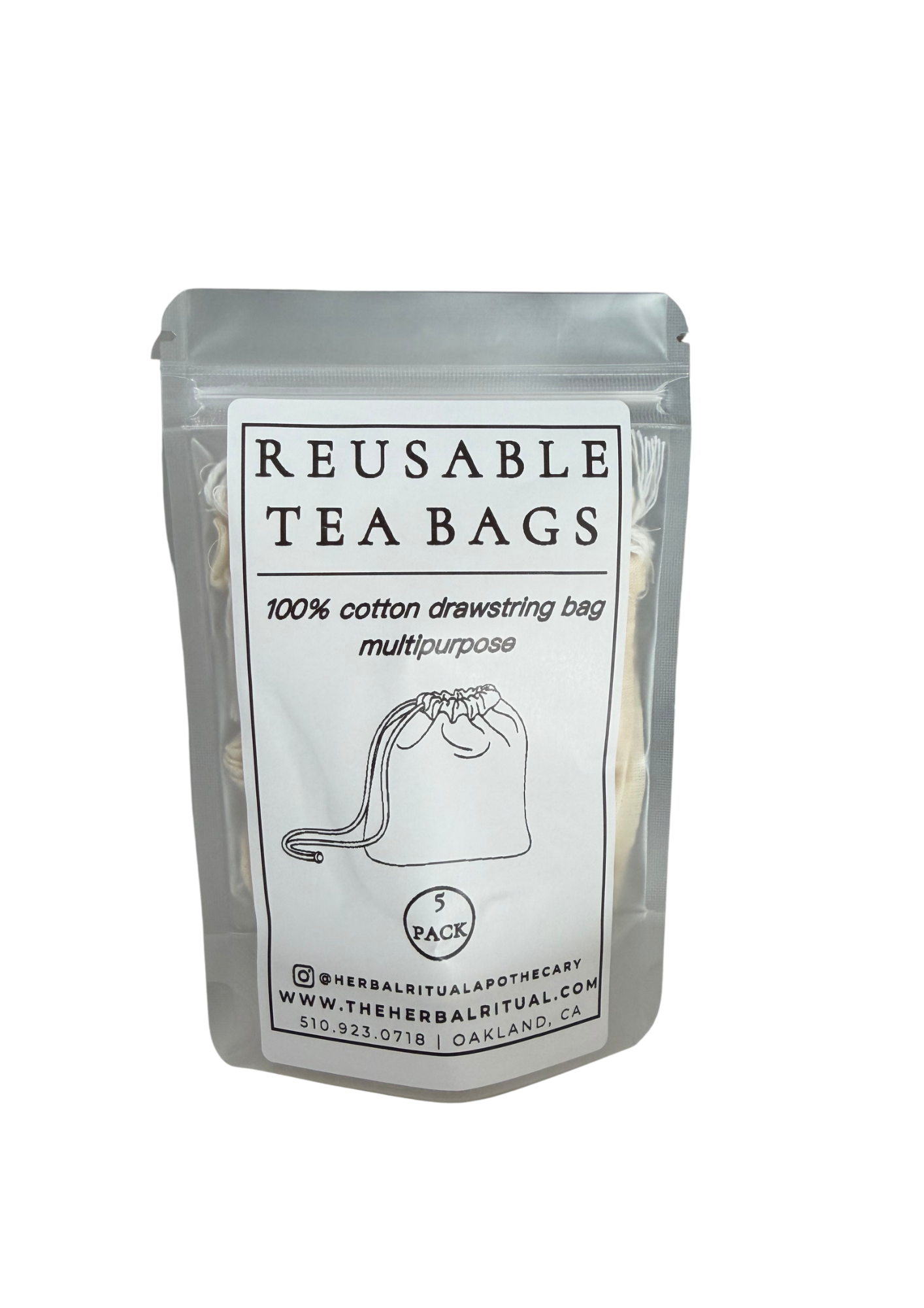 Reusable Tea Bags: Cotton Drawstring Bags