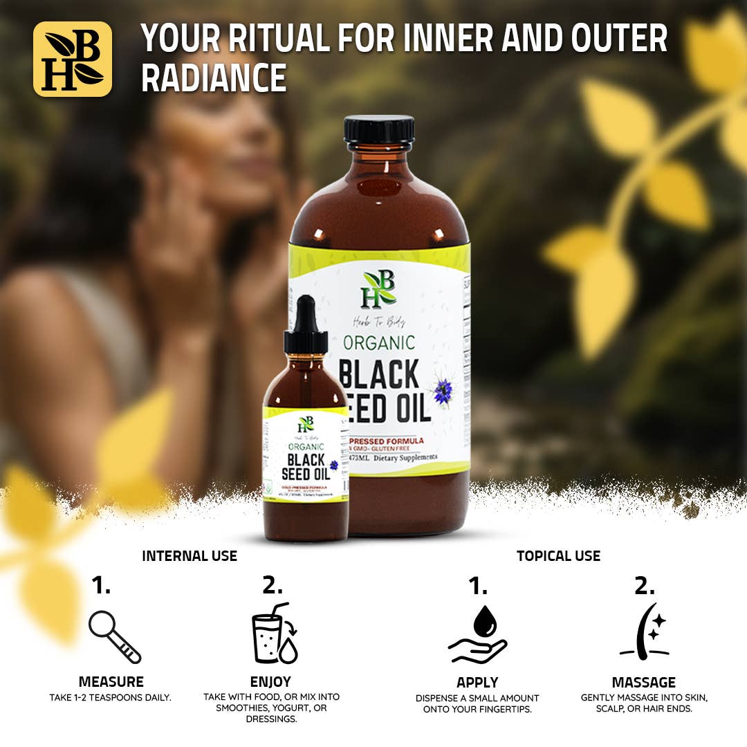 Herb to Body: Organic Black Seed Oil (Cold-Pressed)