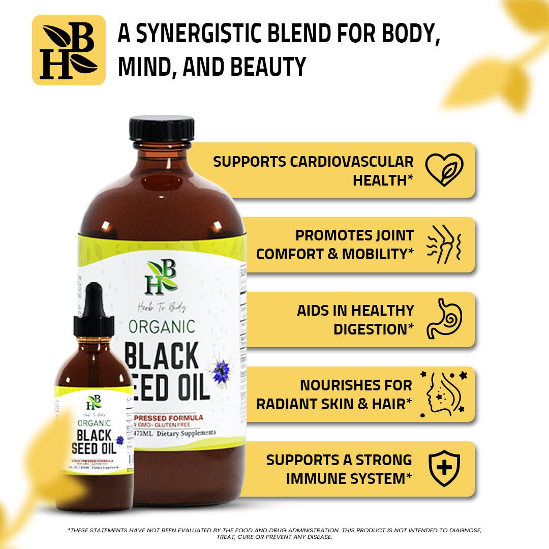 Herb to Body: Organic Black Seed Oil (Cold-Pressed)