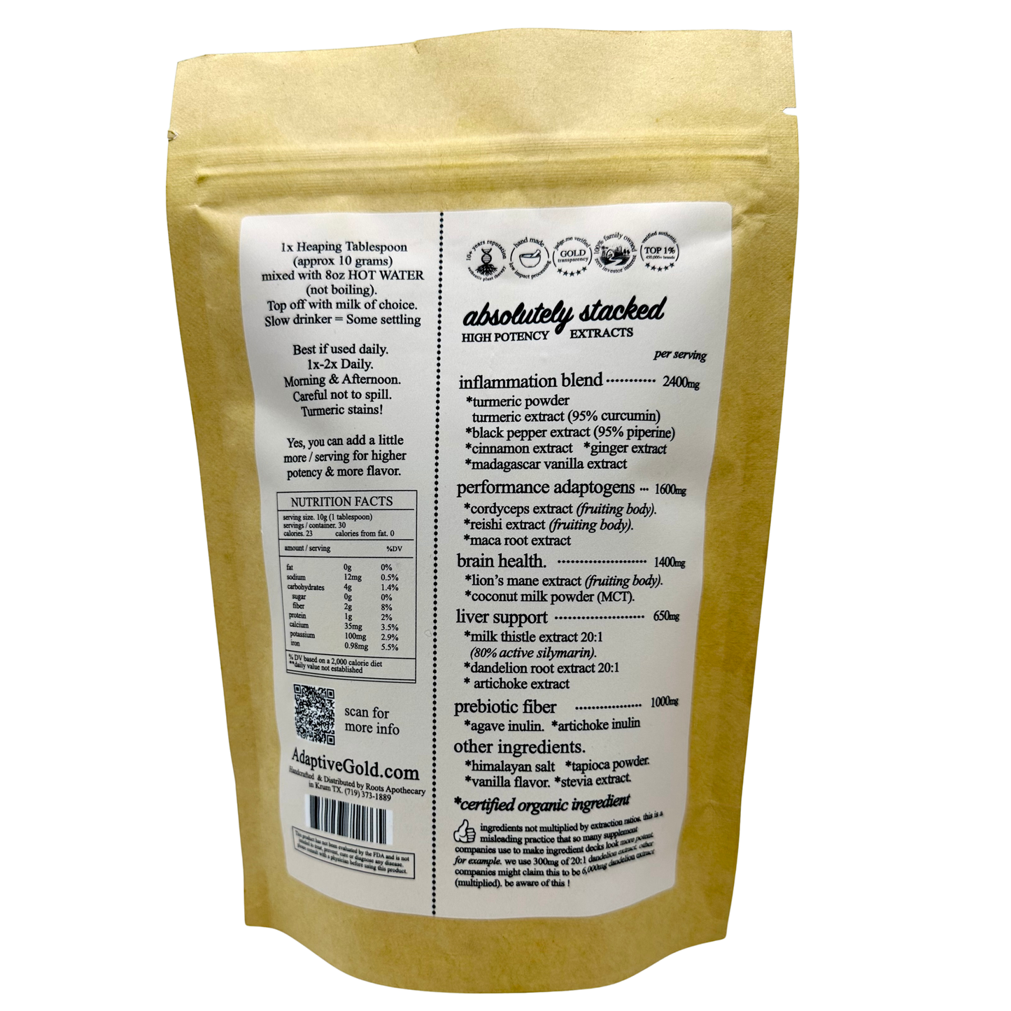 Roots Apothecary: Adaptive GOLD || Inflammation + Adaptogen || Golden Milk