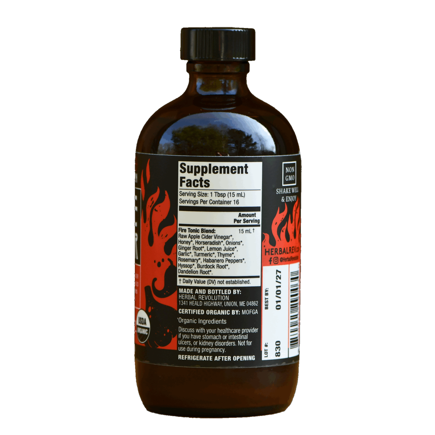 Fire Cider: Organic Raw Herbal ACV w/Mother Immune + Allergy