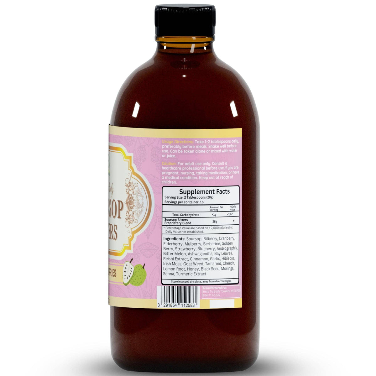 Soursop Bitters Mixed Berries 16oz | Immune & Gut Support