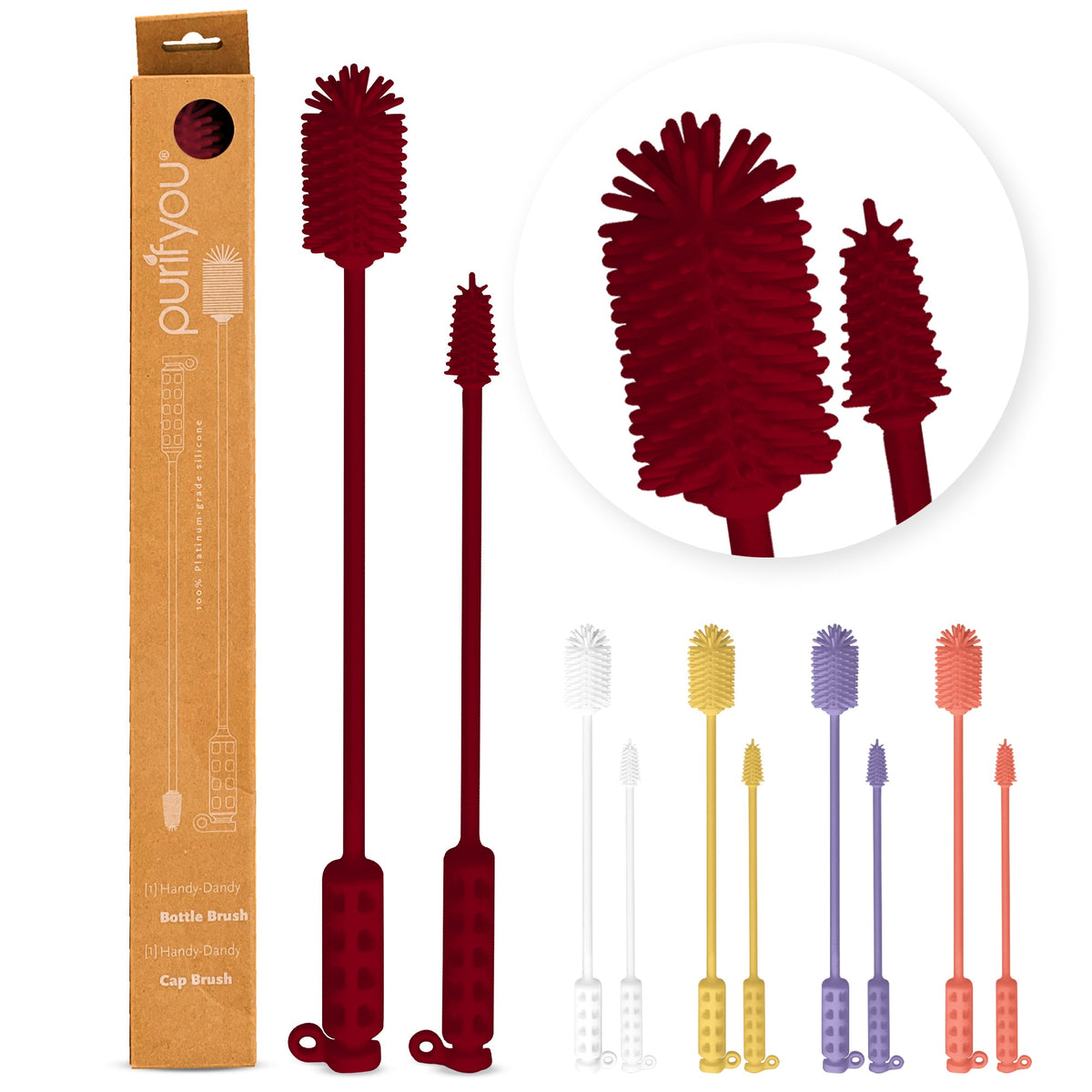 purifyou Reusable Silicone Bottle Brush (Set of 2) – Online Only