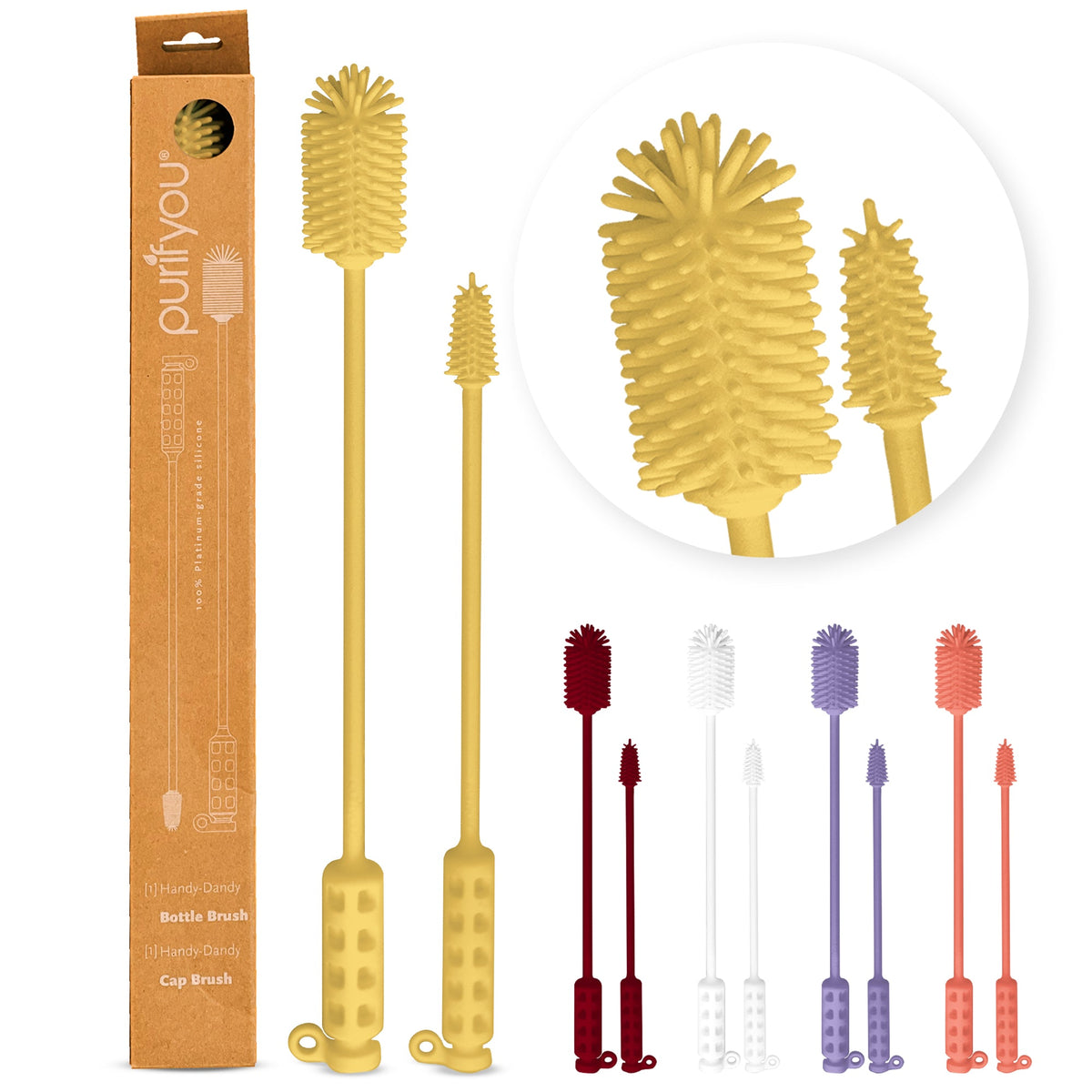 purifyou Reusable Silicone Bottle Brush (Set of 2) – Online Only