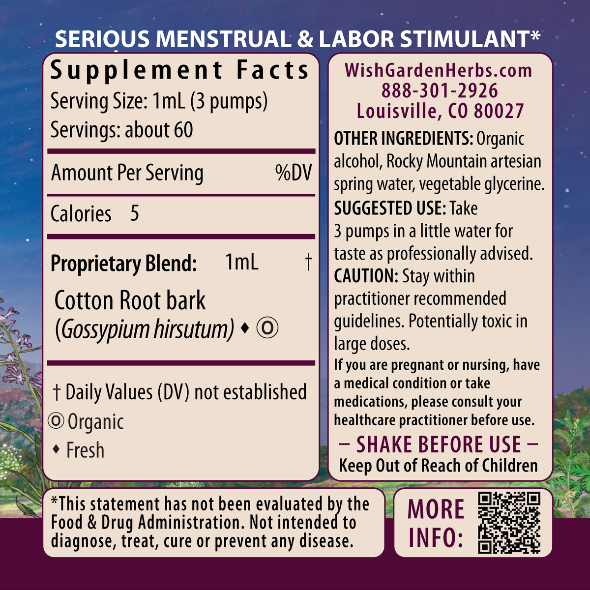 Cotton Root Bark Tincture – Online Only