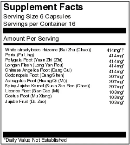 Treasures of the East: Gui Pi Tang - Earth Restoring Decoction (Capsules 100ct.)