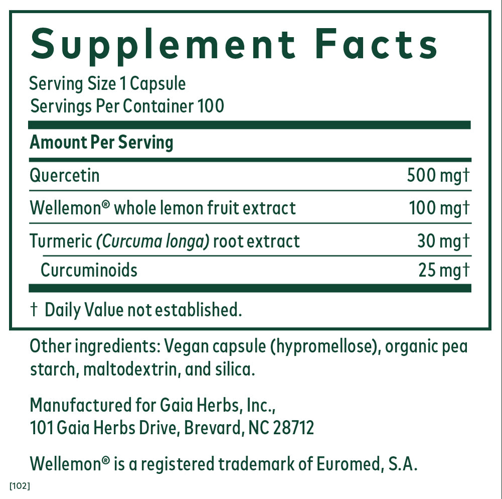 Gaia Herbs Pro: Quercetin Synergy 500 (100 capsules)