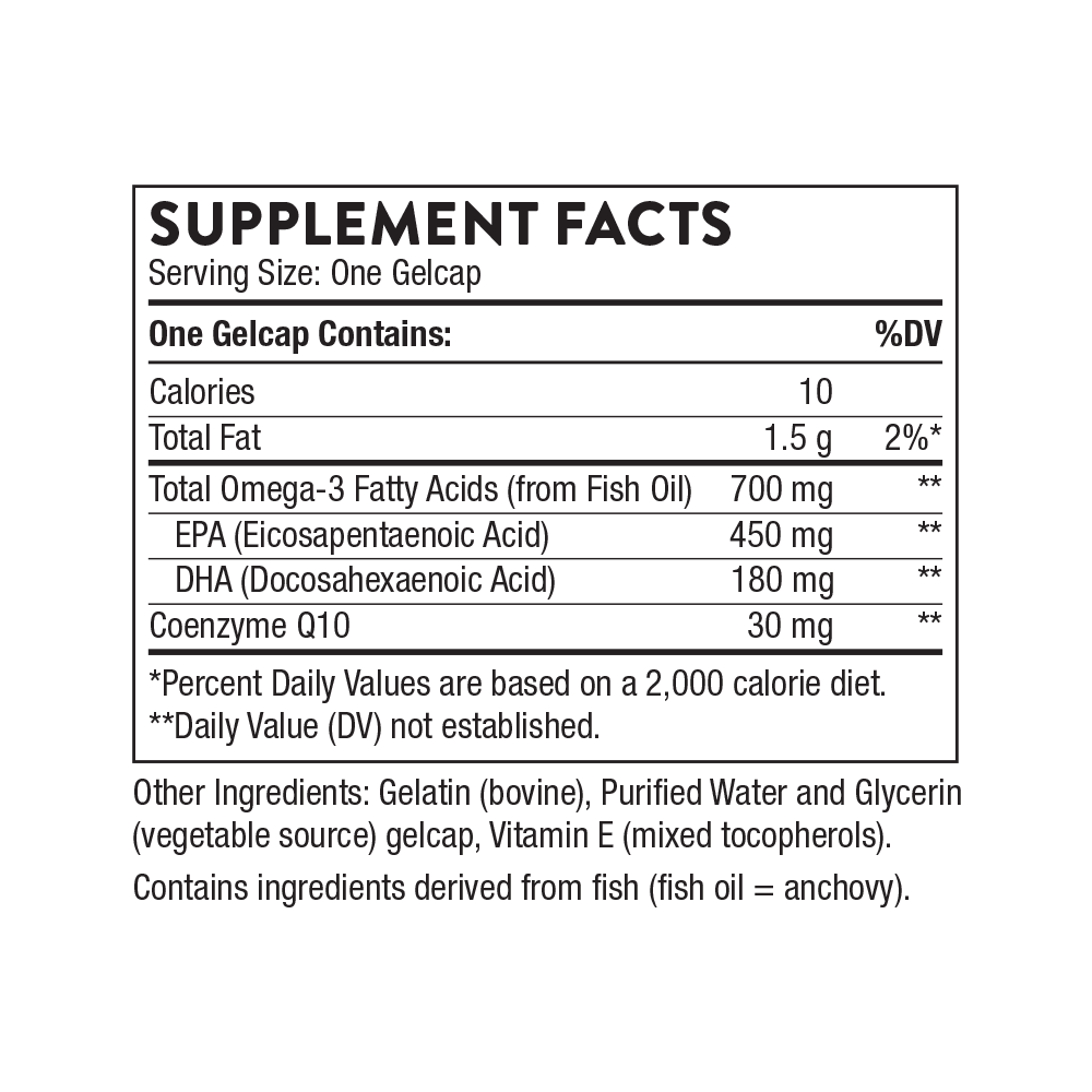 Thorne: Omega-3 with CoQ10 (90 Gelcaps)