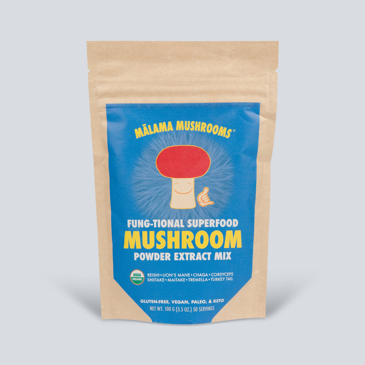 Mālama Mushrooms 8 Mushroom Superfood Mix Extract Powder 3.5 oz