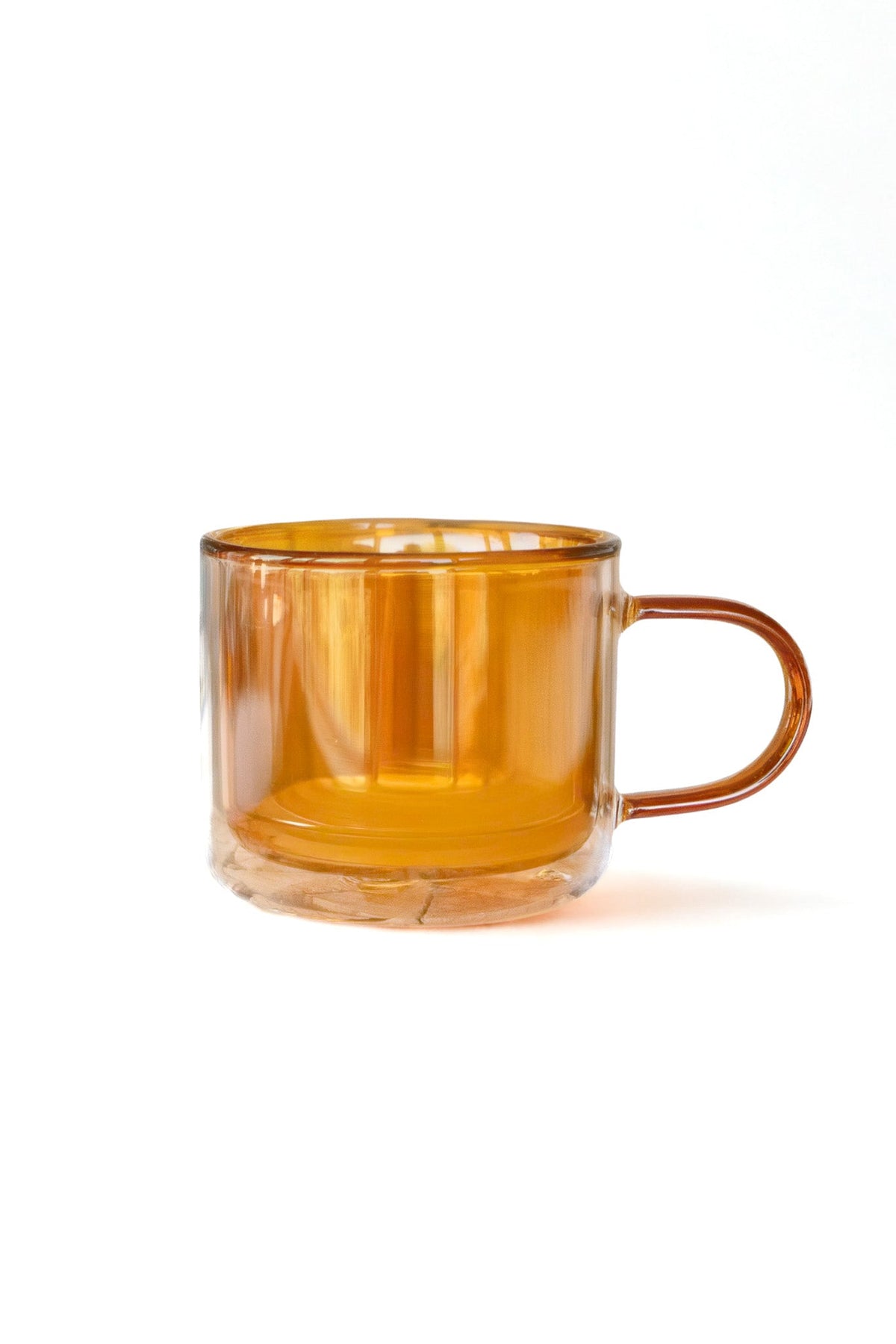 Double Walled Glass Tea / Coffee Mug - Vintage Amber – Online Only