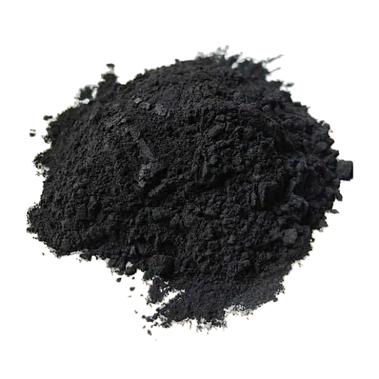 Activated charcoal powder, transparent background