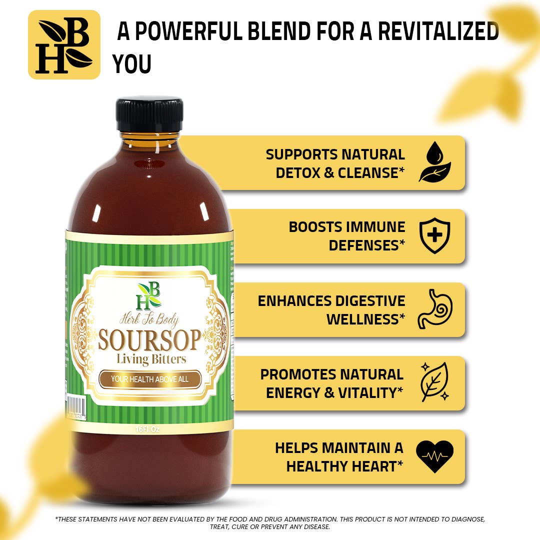 Soursop Bitters Herbal Tonic 16oz - Botanical Blend