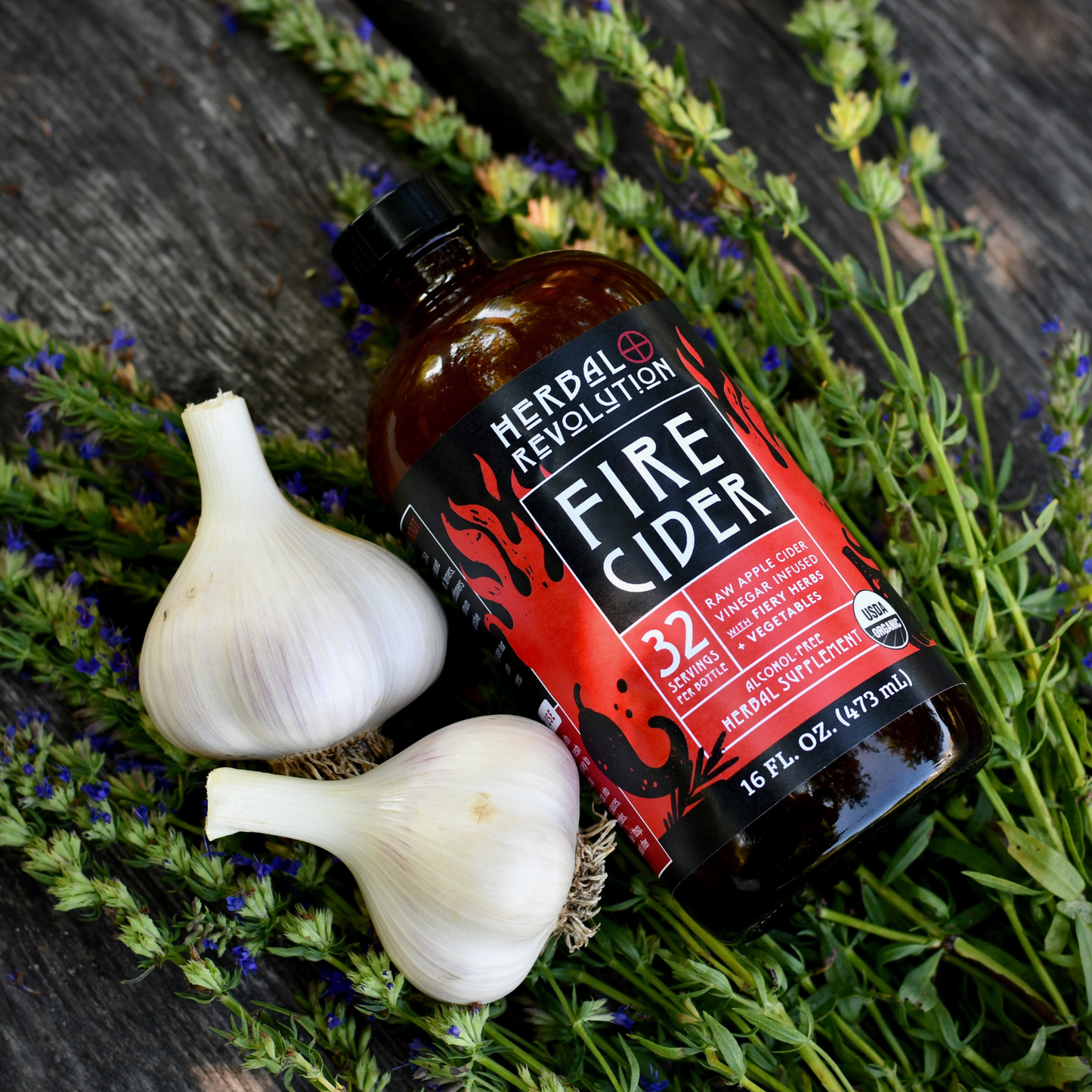 Fire Cider: Organic Raw Herbal ACV w/Mother Immune + Allergy