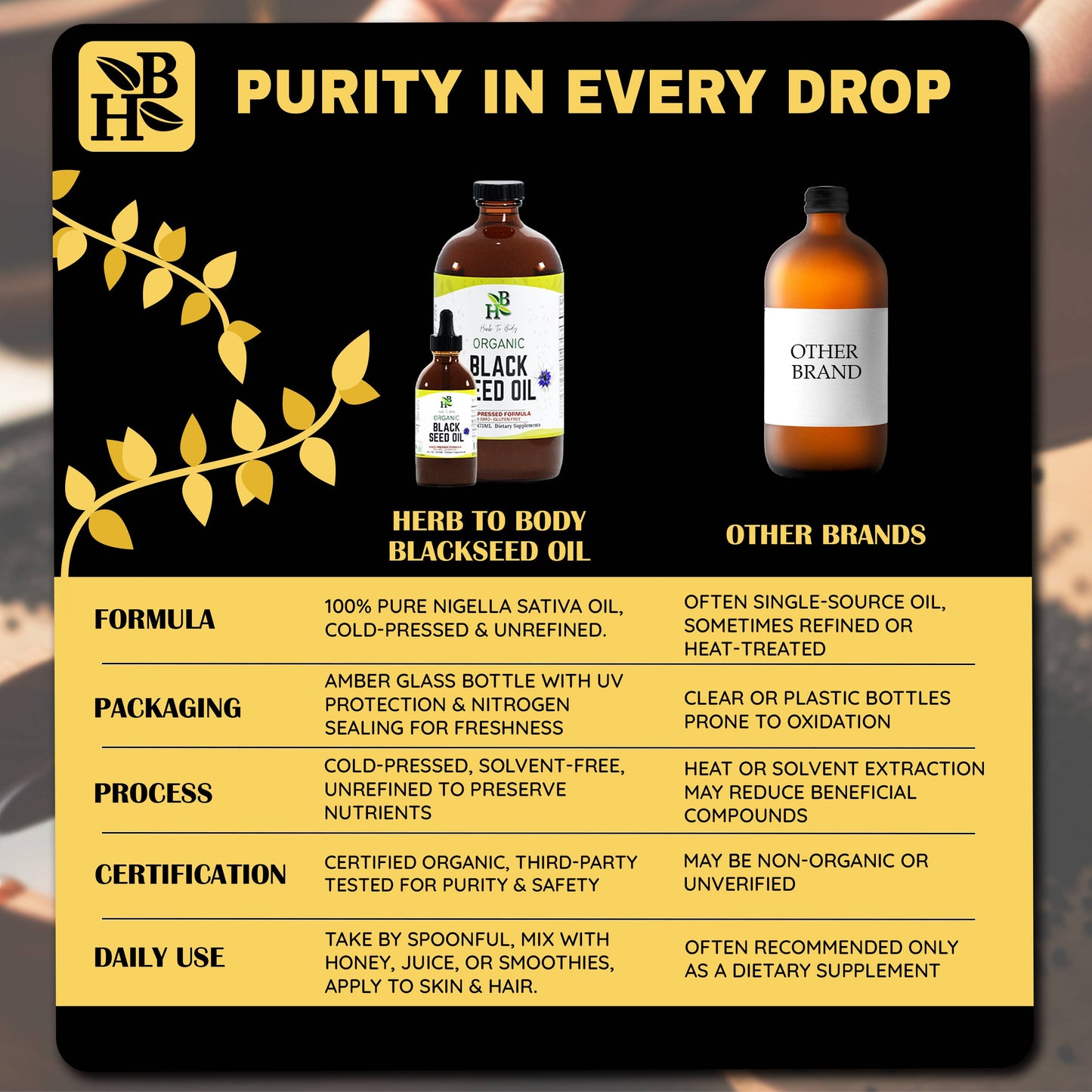 Herb to Body: Organic Black Seed Oil (Cold-Pressed)