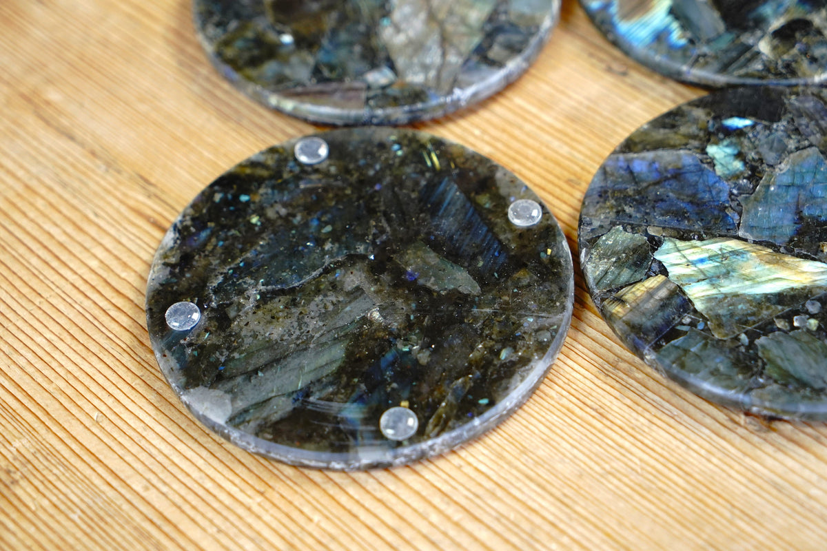 Round Labradorite Coasters – Online Only