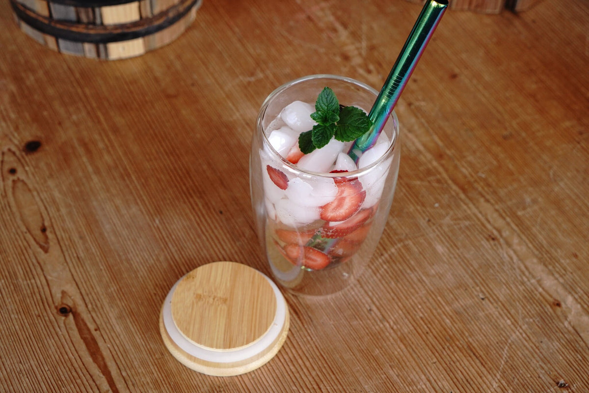 Double-Walled Glass Mug for Infusing Coffee and Tea - Bamboo Lid and Rubber Closing Seal – Online Only