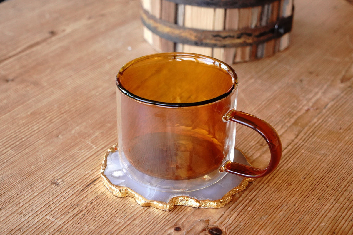 Double Walled Glass Tea / Coffee Mug - Vintage Amber – Online Only