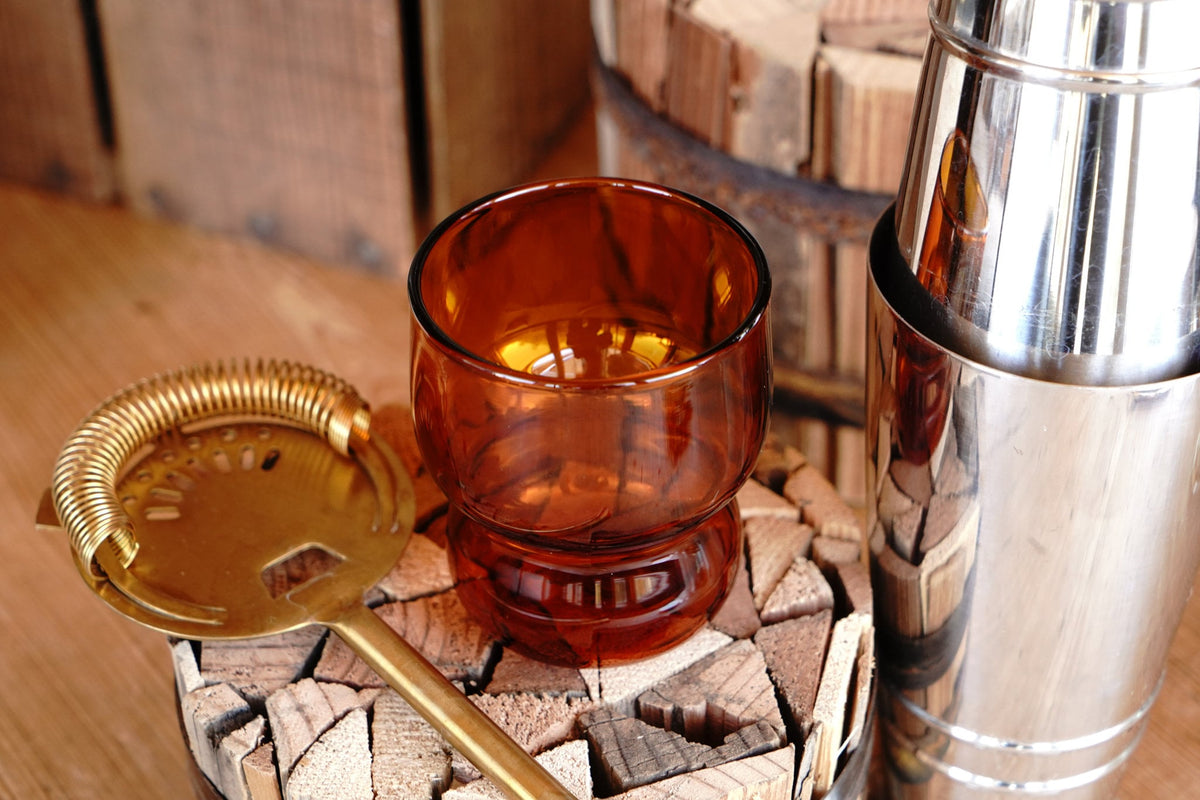 Vintage Inspired Double Tiered Orange Bubble Juice Glass – Online Only