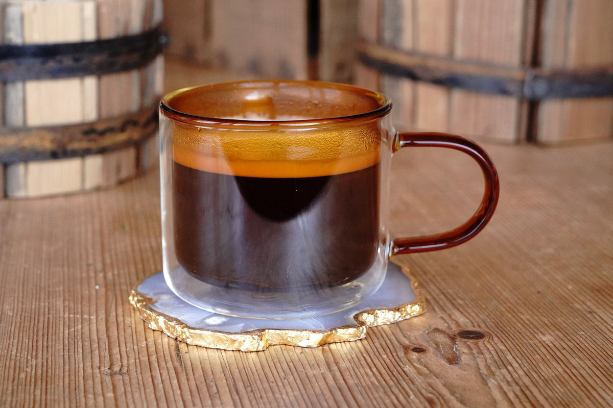 Double Walled Glass Tea / Coffee Mug - Vintage Amber – Online Only