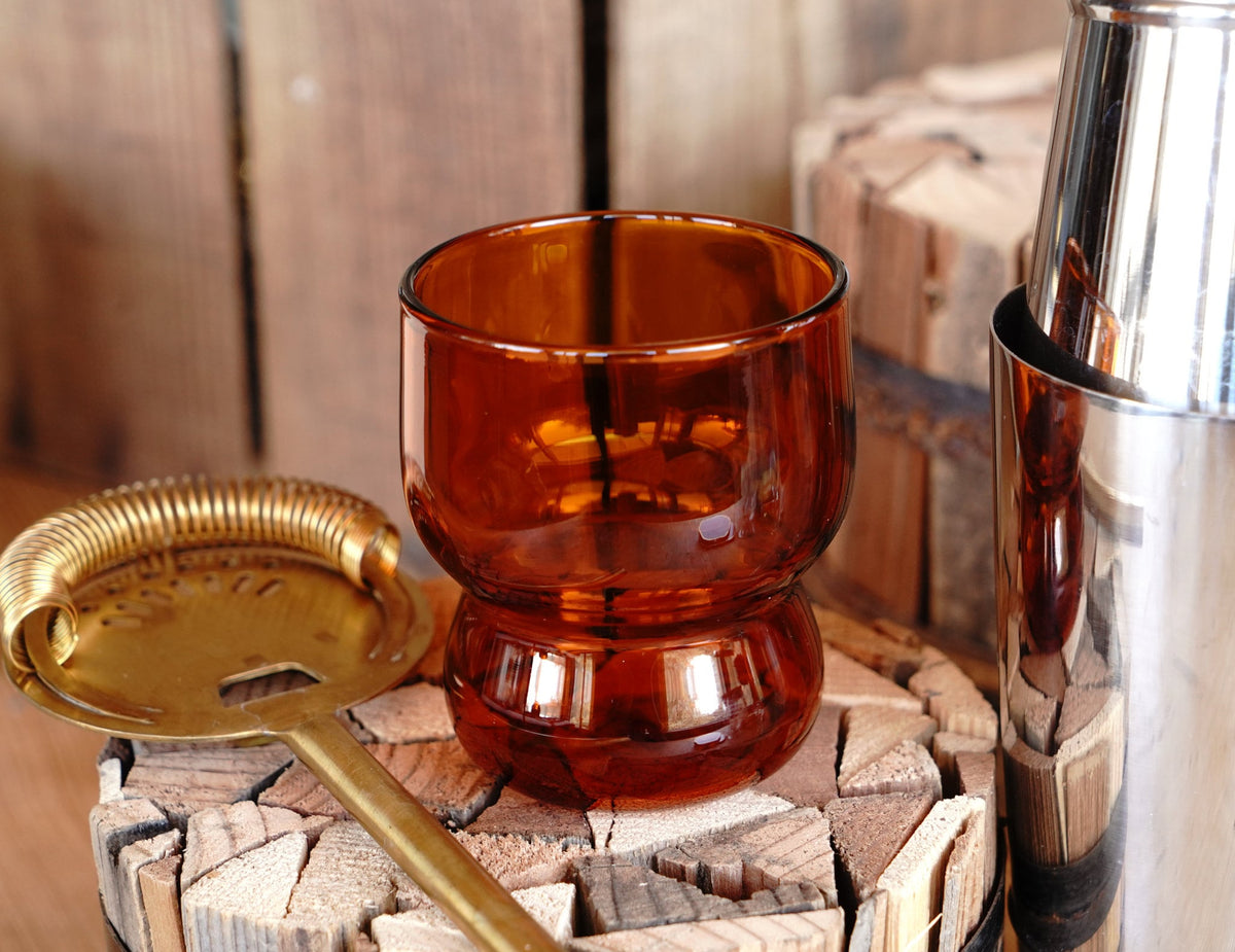 Vintage Inspired Double Tiered Orange Bubble Juice Glass – Online Only