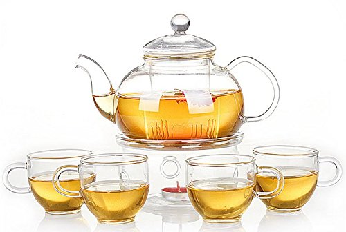 Teapot with infuser + warmer and 4 cups – Online Only